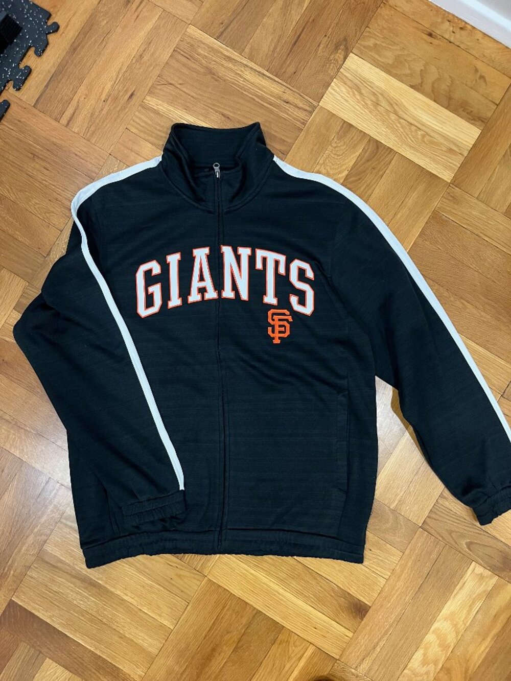 San Francisco Giants Track Jacket Full Zip Black Orange White Men's L